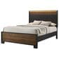 Crown Mark Nemy 3 Piece King LED Panel Bedroom Set in Brown, , large