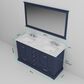 Lexora Home Dukes 60" Double Bathroom Vanity in Navy Blue with 2 cm White Cultured Marble Top and Rectangular Sinks, , large
