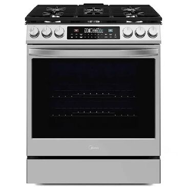 Midea 6.1 Cu. Ft. 5-Burner Smart Slide-In Gas Range in Stainless Steel, , large