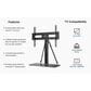 ErgoAV Tabletop Stand with Swivel for 40" - 75" TVs in Black, , large