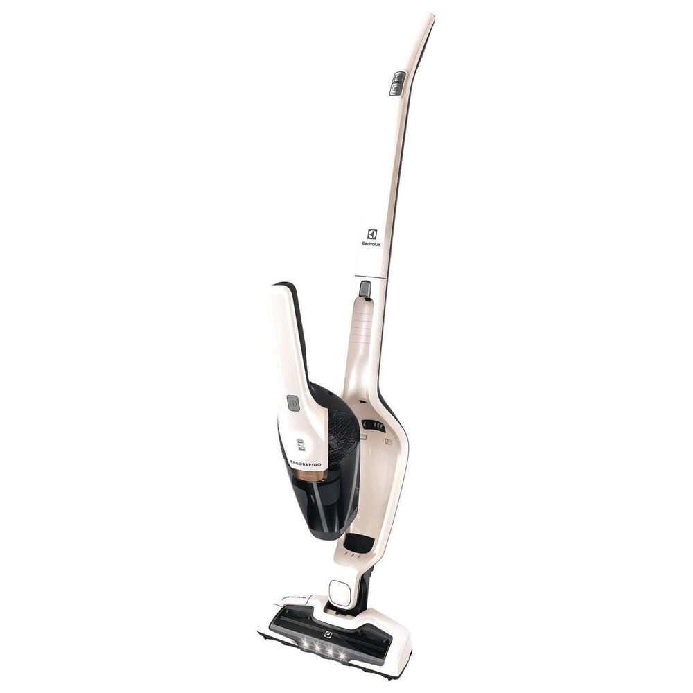Electrolux 4.4 Cu. ft. Washer and 8 Cu. ft. Gas Dryer Stack Laundry with Satin White Ergorapido Cordless 2-in-1 Stick Vacuum in White, , large