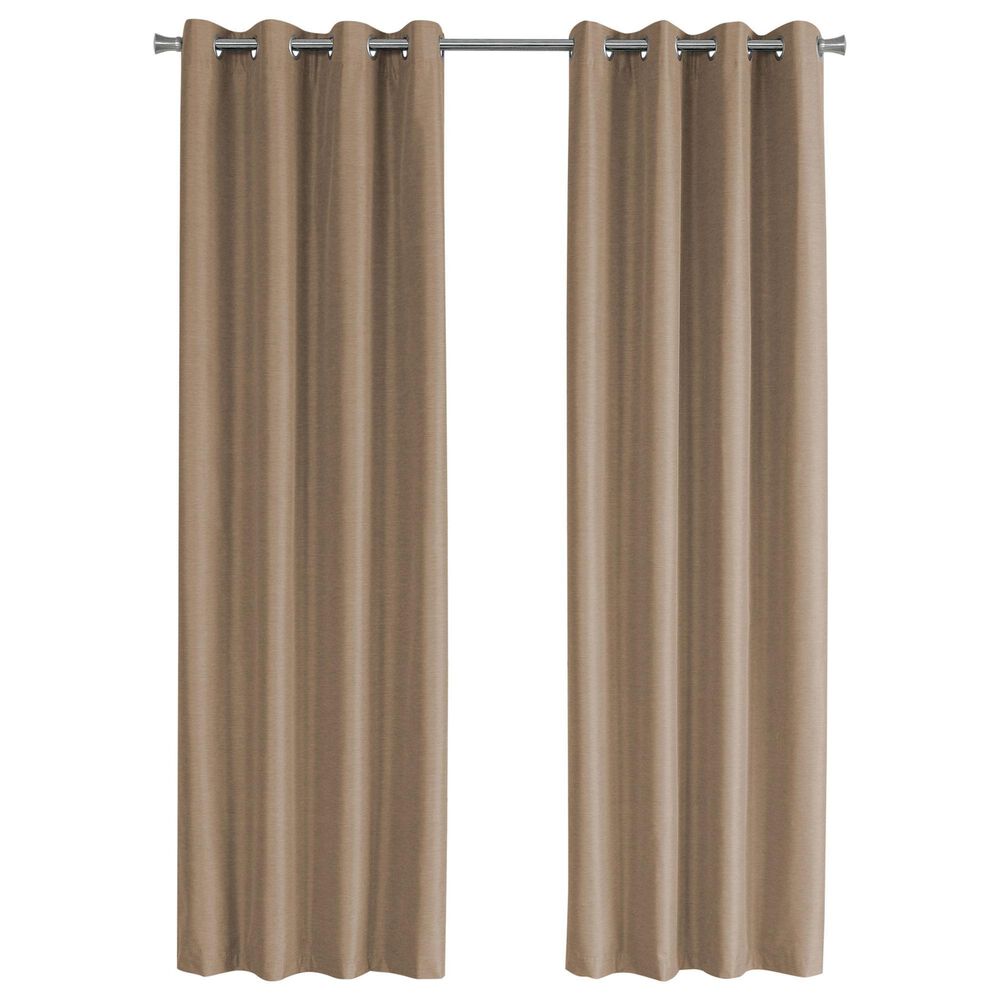 Monarch Specialties 52" x 84" Curtain Panel in Brown (Set of 2), , large