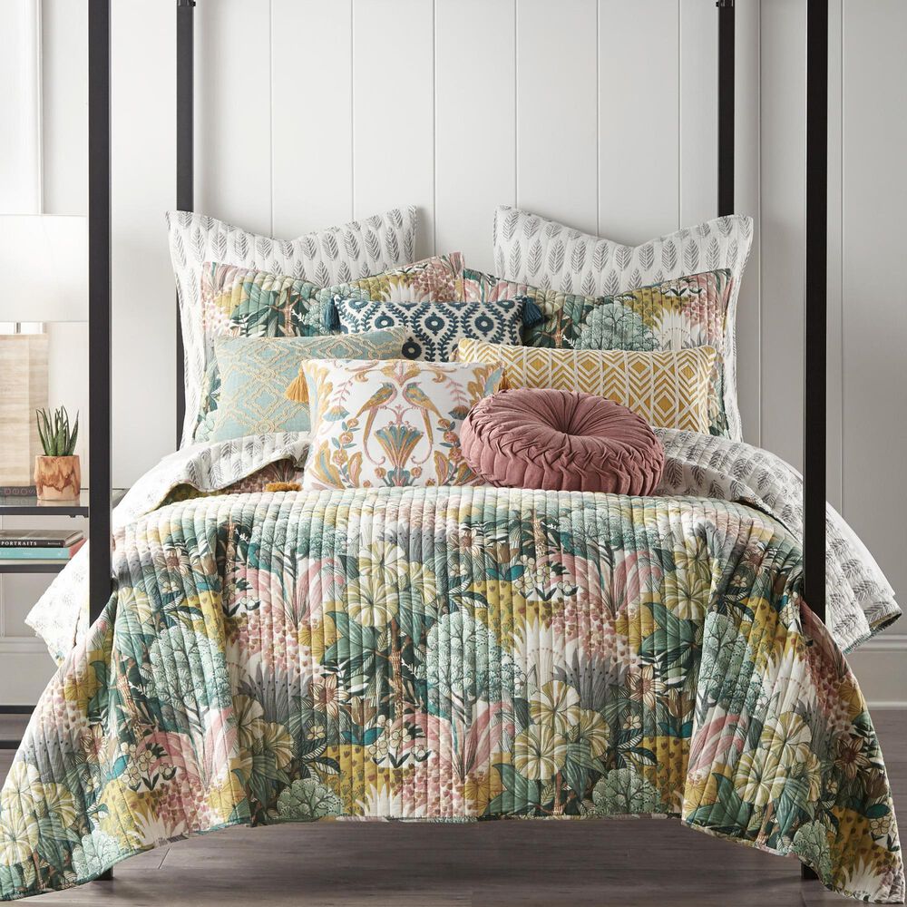Levtex Ashika 3-Piece Full/Queen Quilt Set in Clay, Green, Blush, Grey and Cream, , large