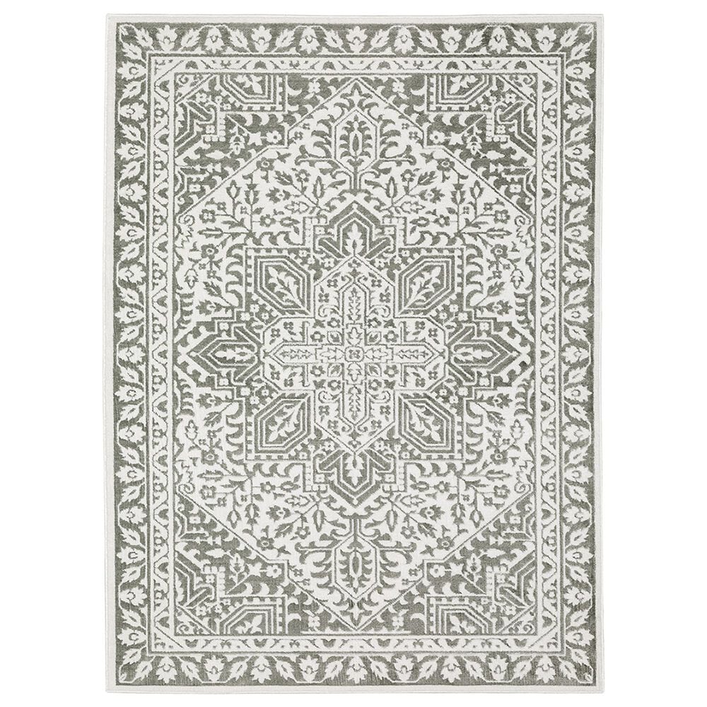 Oriental Weavers Montecito Medallion 2"3" x 7"6" Gray Runner, , large