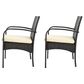 Hearth and Haven Cordoba Outdoor Dining Chair with Beige Cushions in Brown (Set of 2), , large