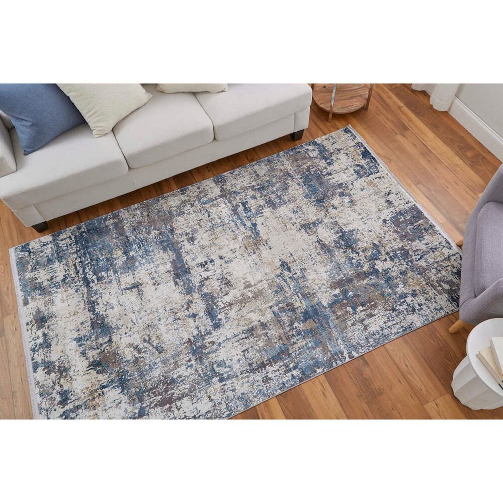 Feizy Cadiz Blue and Ivory 9&#39;9&quot; x 12&#39;2&quot; Area Rug, , large