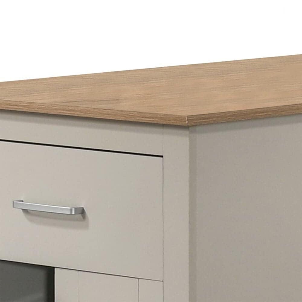 HOMLUX 3-Piece Counter Height Dining Set with Storage and 2-Stool in Light Gray and Oak, , large