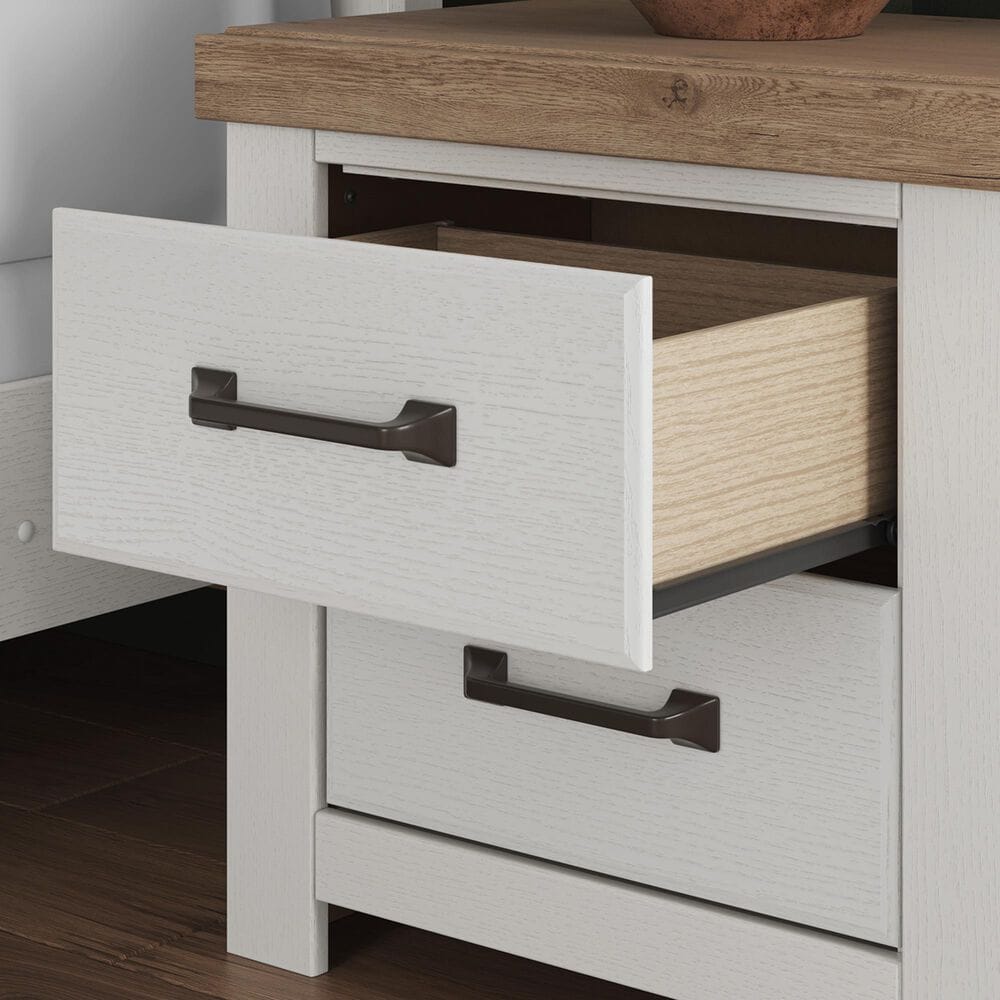 Ashley Savonport Full Storage Bed with Nightstand in White and Brown, , large