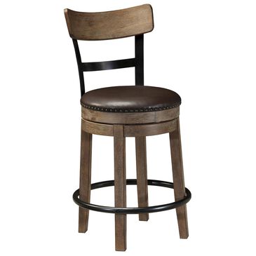 Signature Design by Ashley Pinnadel Upholstered Swivel Barstool in Light Brown, , large