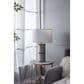 A&B Home Hammered Table Lamp with Collapsible Shade in Gray and Silver, , large