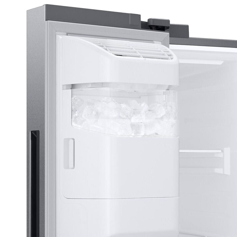 Samsung 26.7 Cu. Ft. Large Capacity Side by Side Refrigerator with Touch Screen Family Hub in Stainless Steel, , large