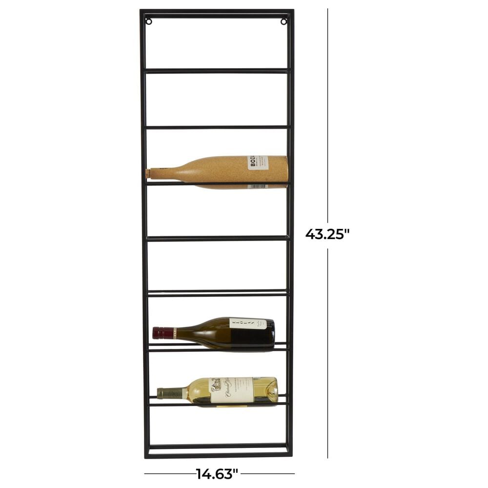Maple and Jade 8-Bottle Display Wall Wine Rack with Open Style Frame in Matte Black, , large