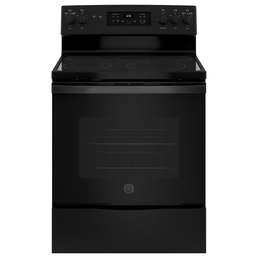 GE Appliances 2-Piece Kitchen Package with 30&#39;&#39; Electric Range and Sensor Microwave Oven in Black, , large