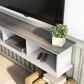 Furniture of America Moen 63" Floating TV Console in White and Vintage Gray Oak, , large