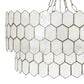 Creative Coop Carlisle 2-Tier Honeycomb Chandelier with Matte Silver Shade, , large