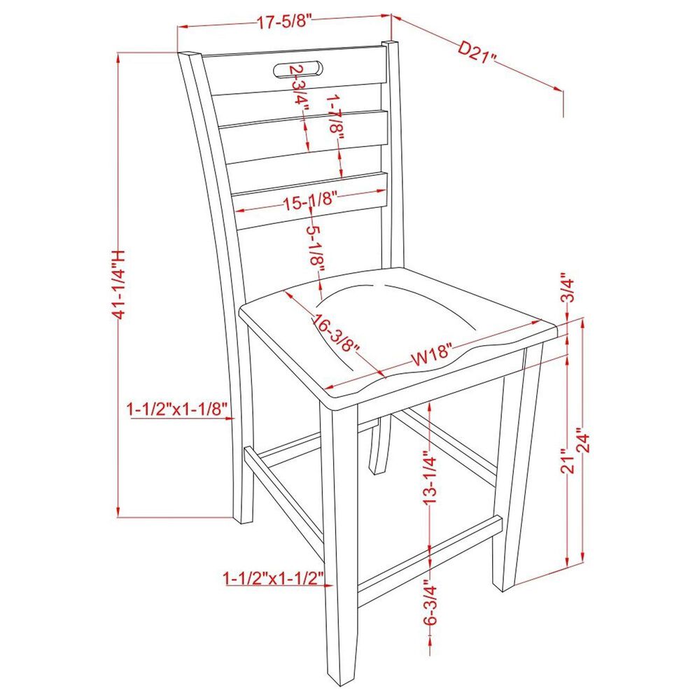 Furniture of America Kermit Counter Chair in Oak/Light Gray &#40;Set of 2&#41;, , large