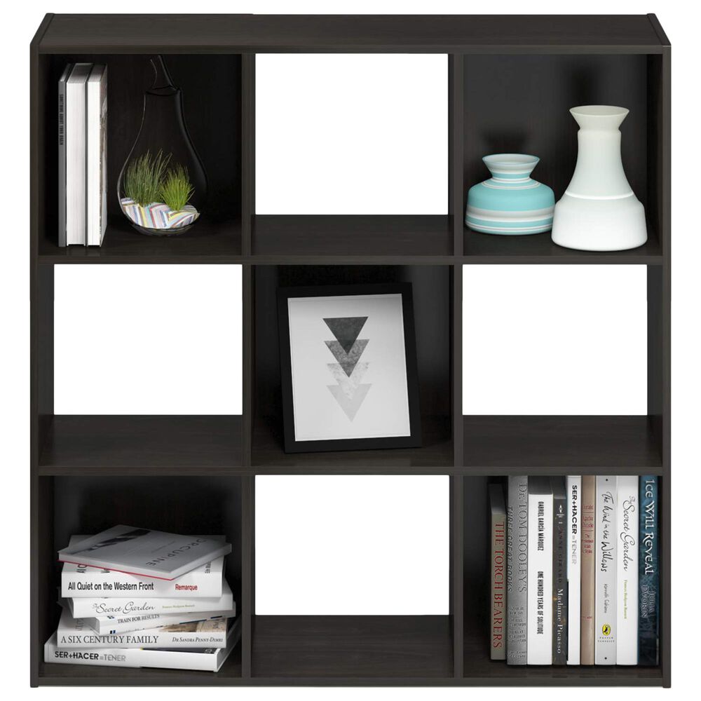 HOMLUX 9-Cube Cubic Shelf Storage Bookcase in Espresso, , large