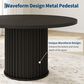 GARVEE 47" Round Industrial Dining Table in Black - Table Only, , large