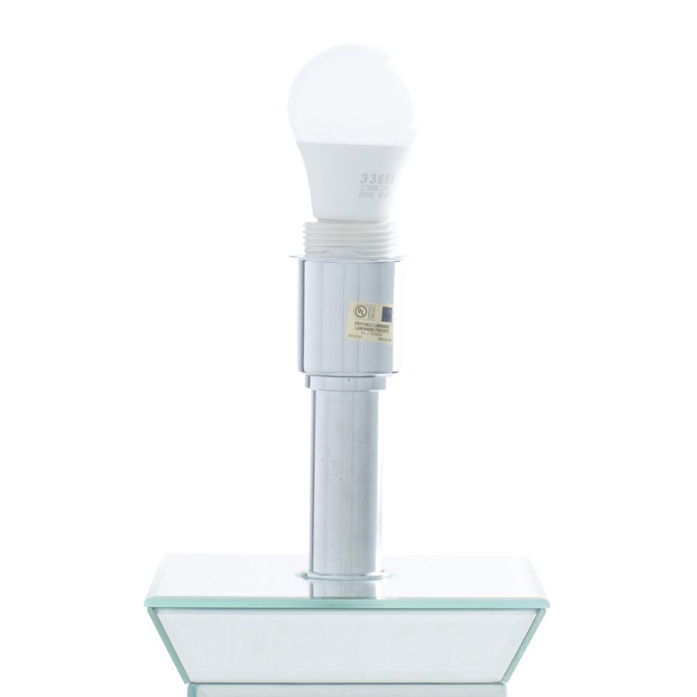Maple and Jade Glam Table Lamp with Square Shade in Silver, , large