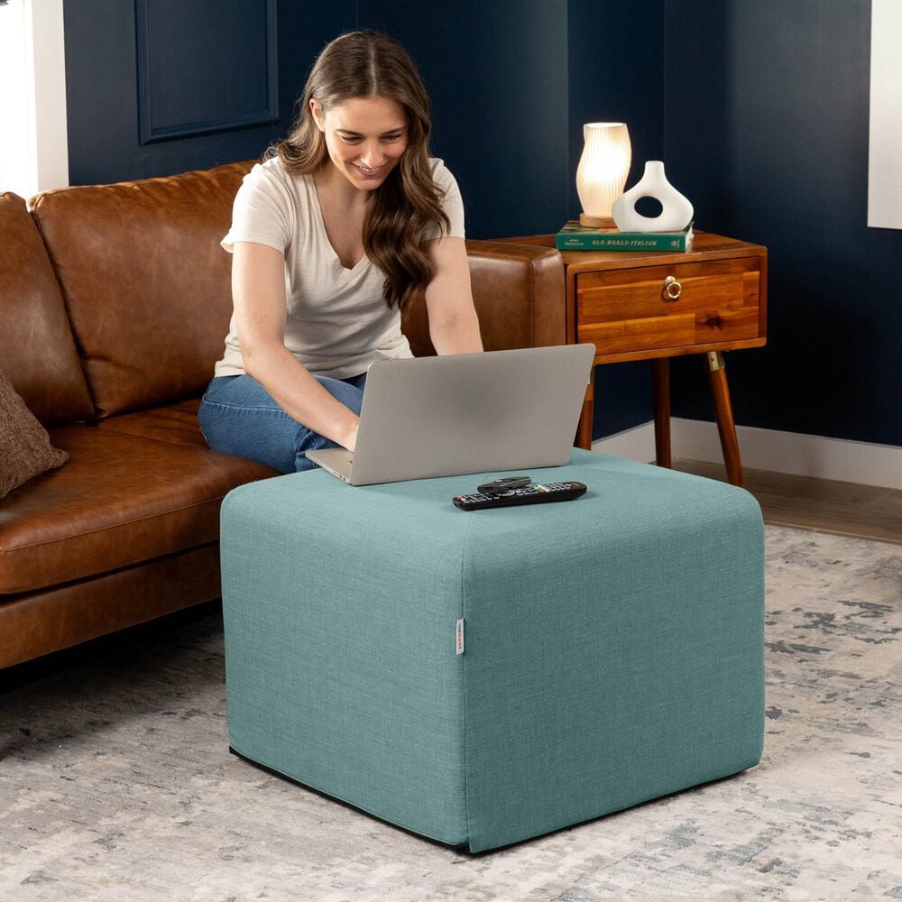Jaxx Monroe Medium Ottoman in Lagoon, , large