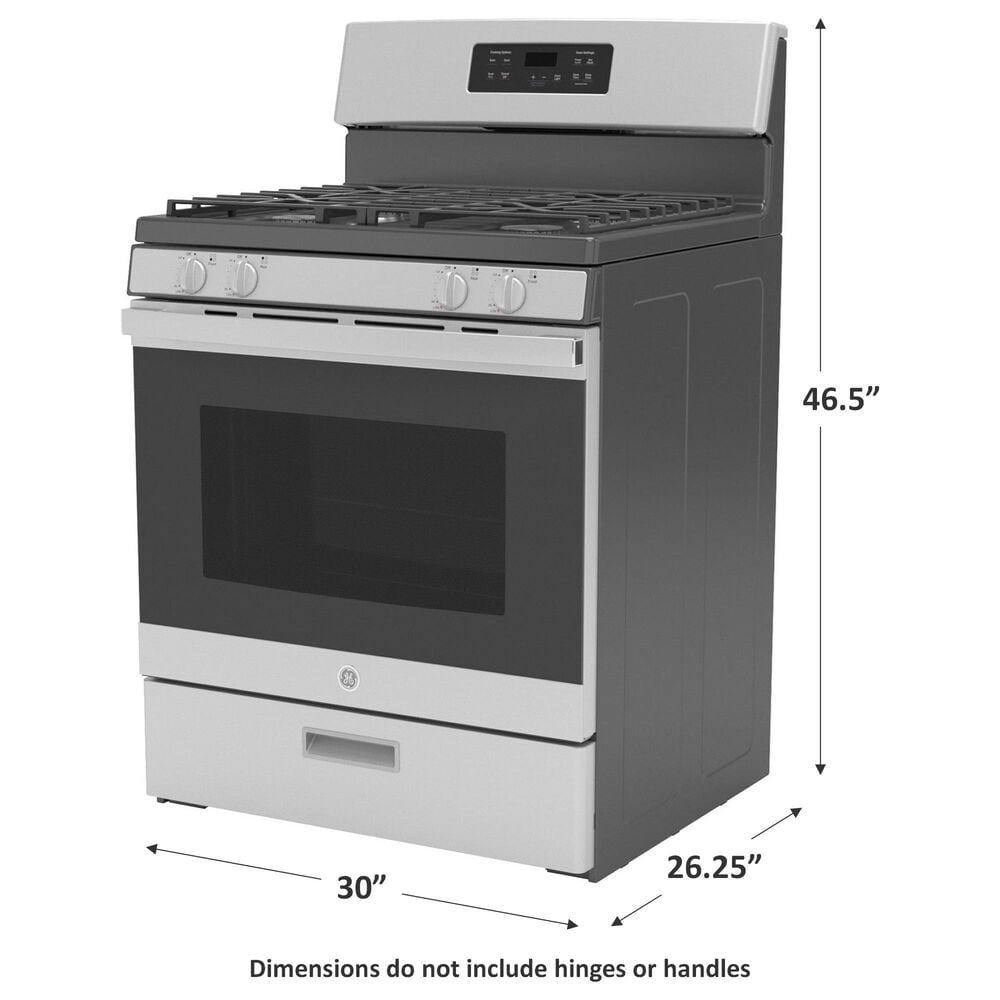 GE Appliances 30&quot; Freestanding Gas Range with Electronic Touch Controls in Stainless Steel, , large