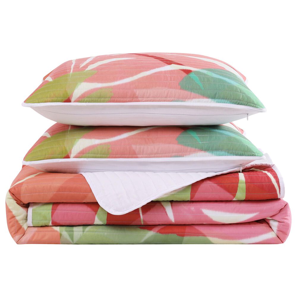 J. Queen New York Tiki 2-Piece Twin/Twin XL Quilt Set in Fuchsia, , large
