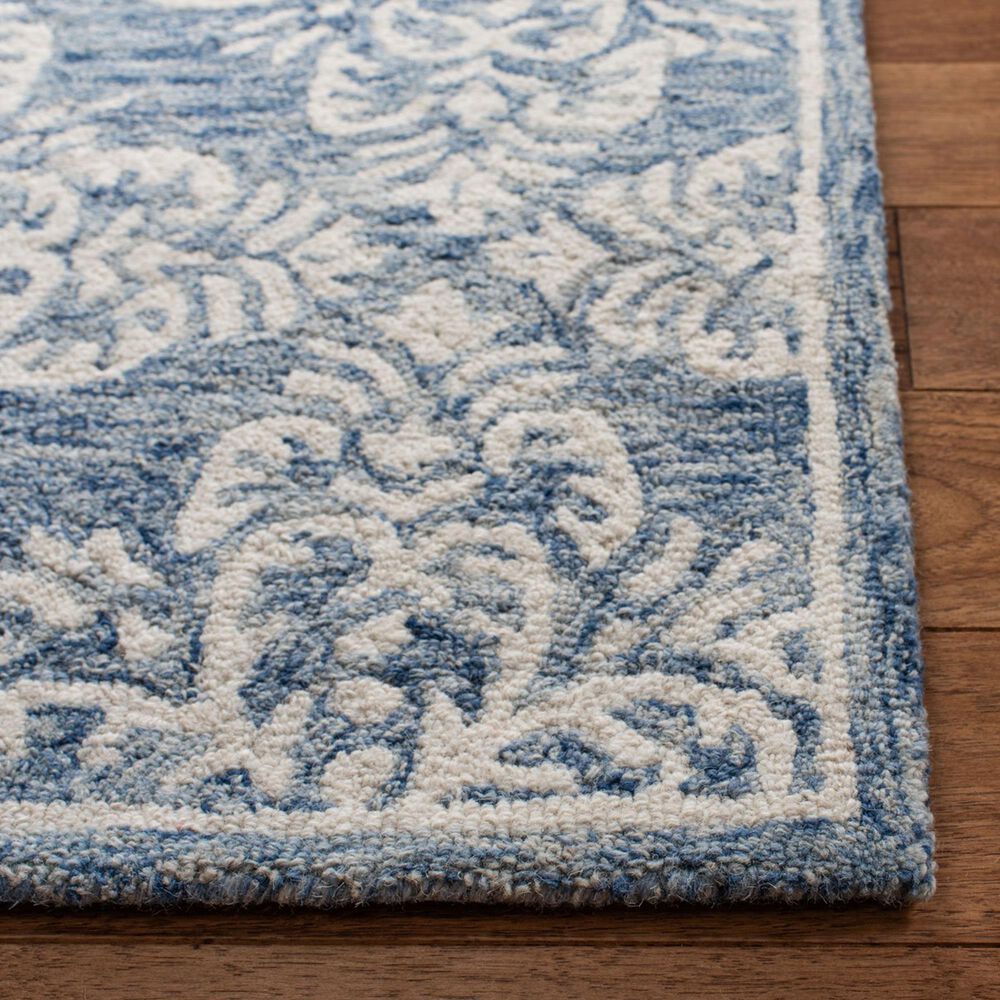 Safavieh Micro-Loop MLP515M 4' x 6' Blue and Ivory Area Rug, , large