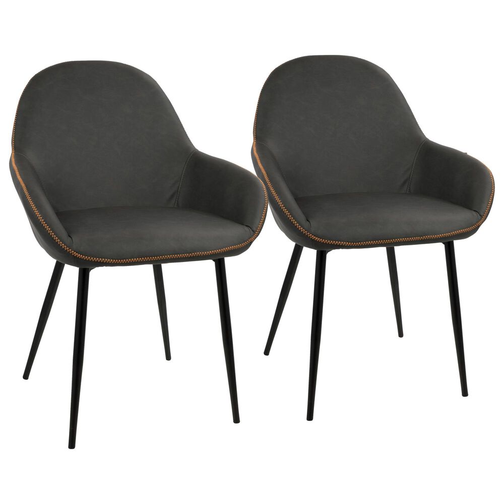 Lumisource Clubhouse Dining Chair in Grey/Black (Set of 2), , large