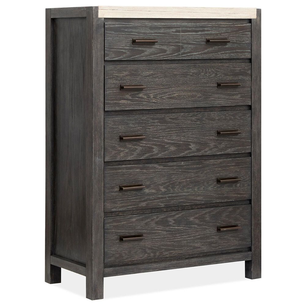 Nicolette Home Plum Creek 5 Piece King Panel Upholstered Bedroom Set in Ravenwood Black, , large