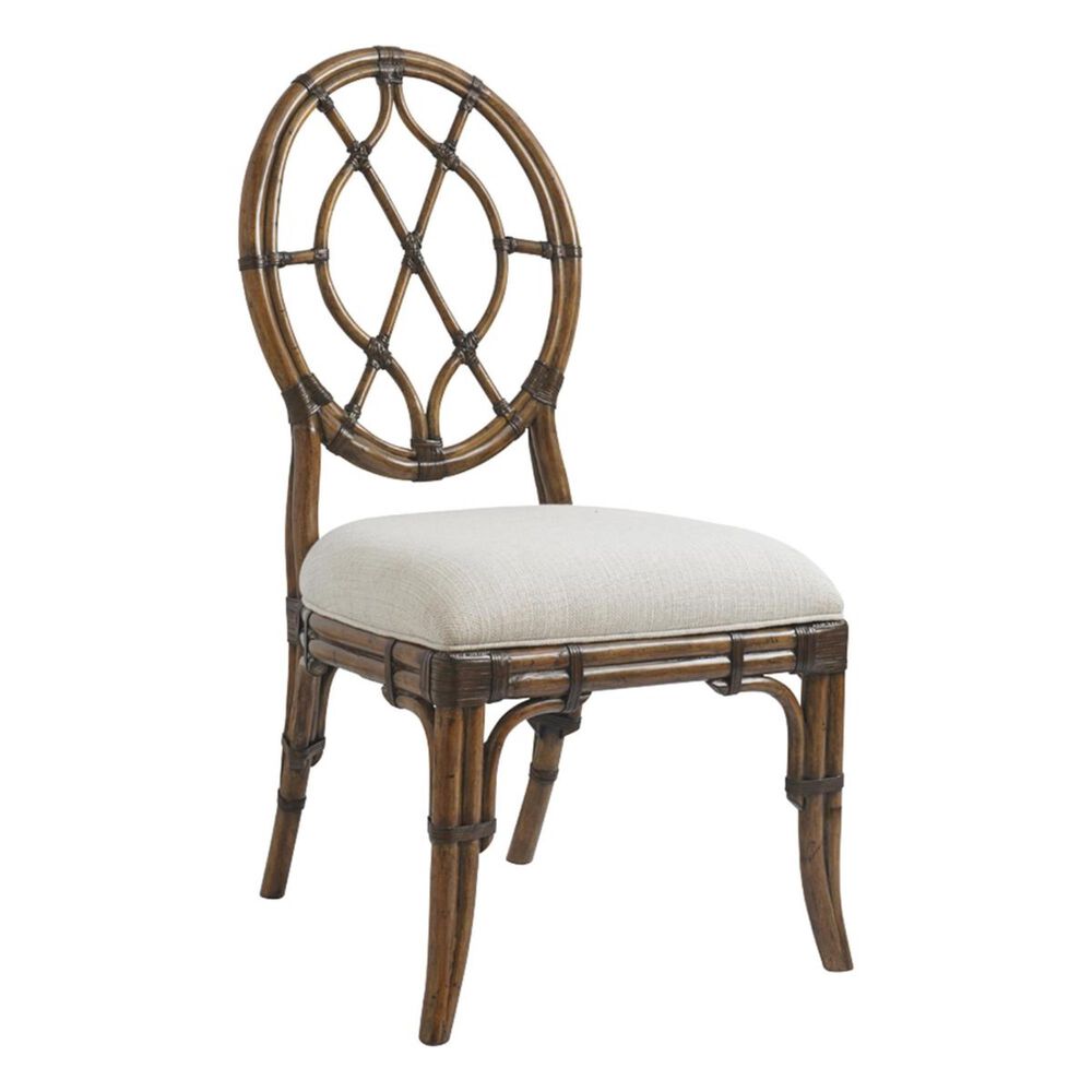 Tommy Bahama Home Bali Hai Cedar Key Oval Back Side Chair in Warm Brown, , large