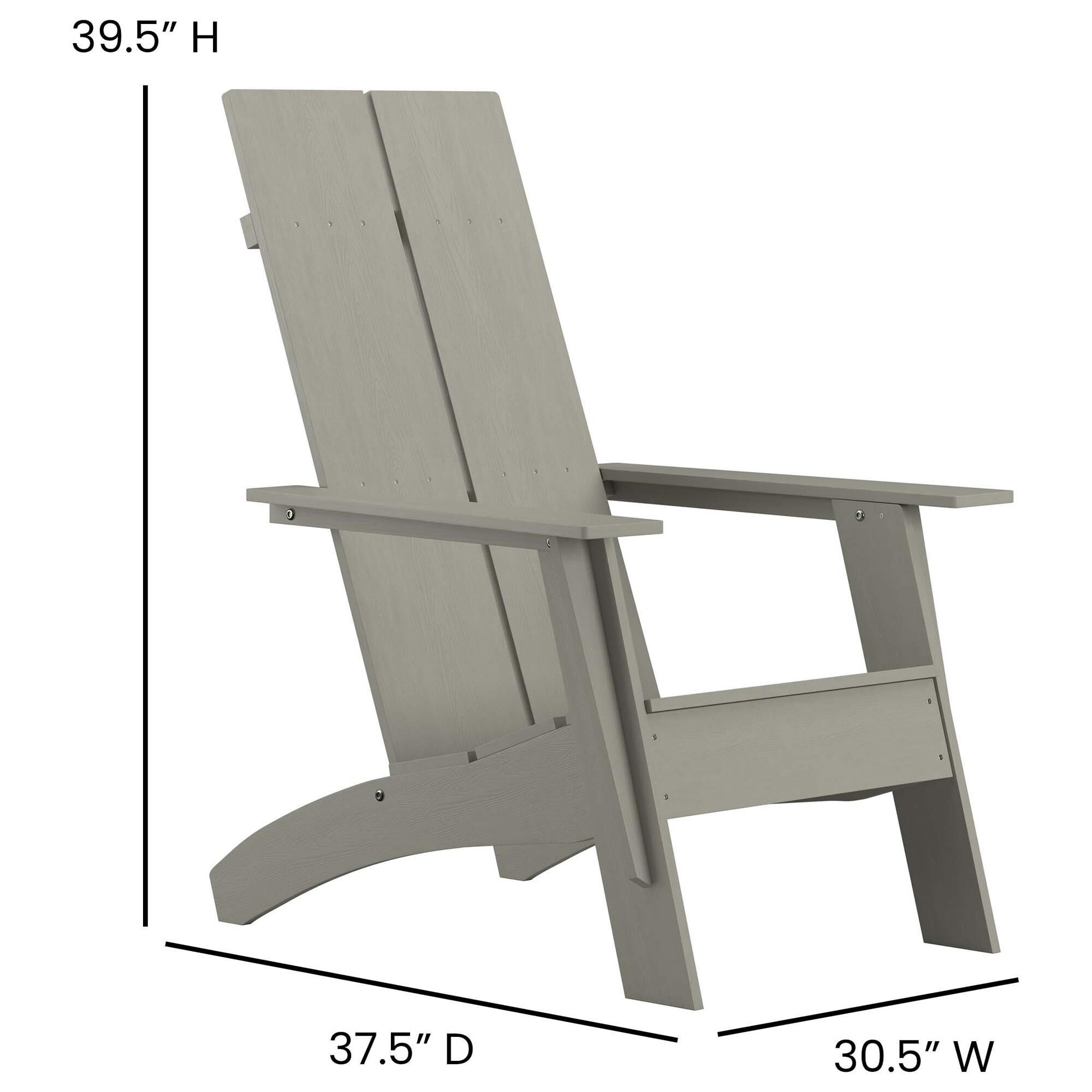 Flash Furniture Sawyer Adirondack Chair in Gray NFM