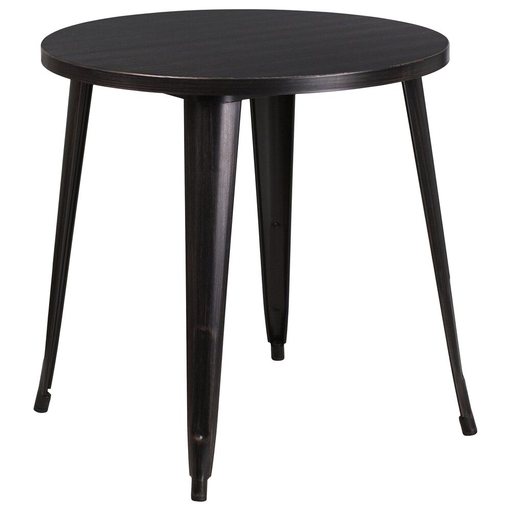 Flash Furniture 5-Piece Metal Bistro Table Set in Antique Gold, , large