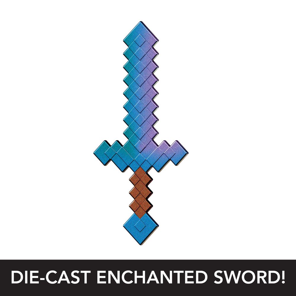 Mattel Minecraft Diamond Level Steve Action Figure with Enchanted Sword, , large