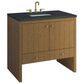 James Martin Hudson 36" Single Bathroom Vanity in Honey Oak with 3 cm Charcoal Soapstone Silestone Top and Rectangular Sink, , large