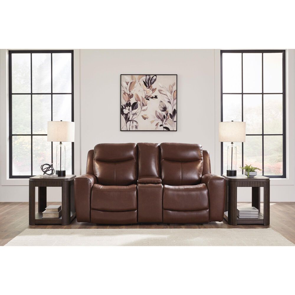 Ashley Next Move Power Reclining Console Loveseat in Mahogany, , large