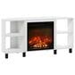 HOMLUX 47" Corner Fireplace TV Stand in Solid White, , large