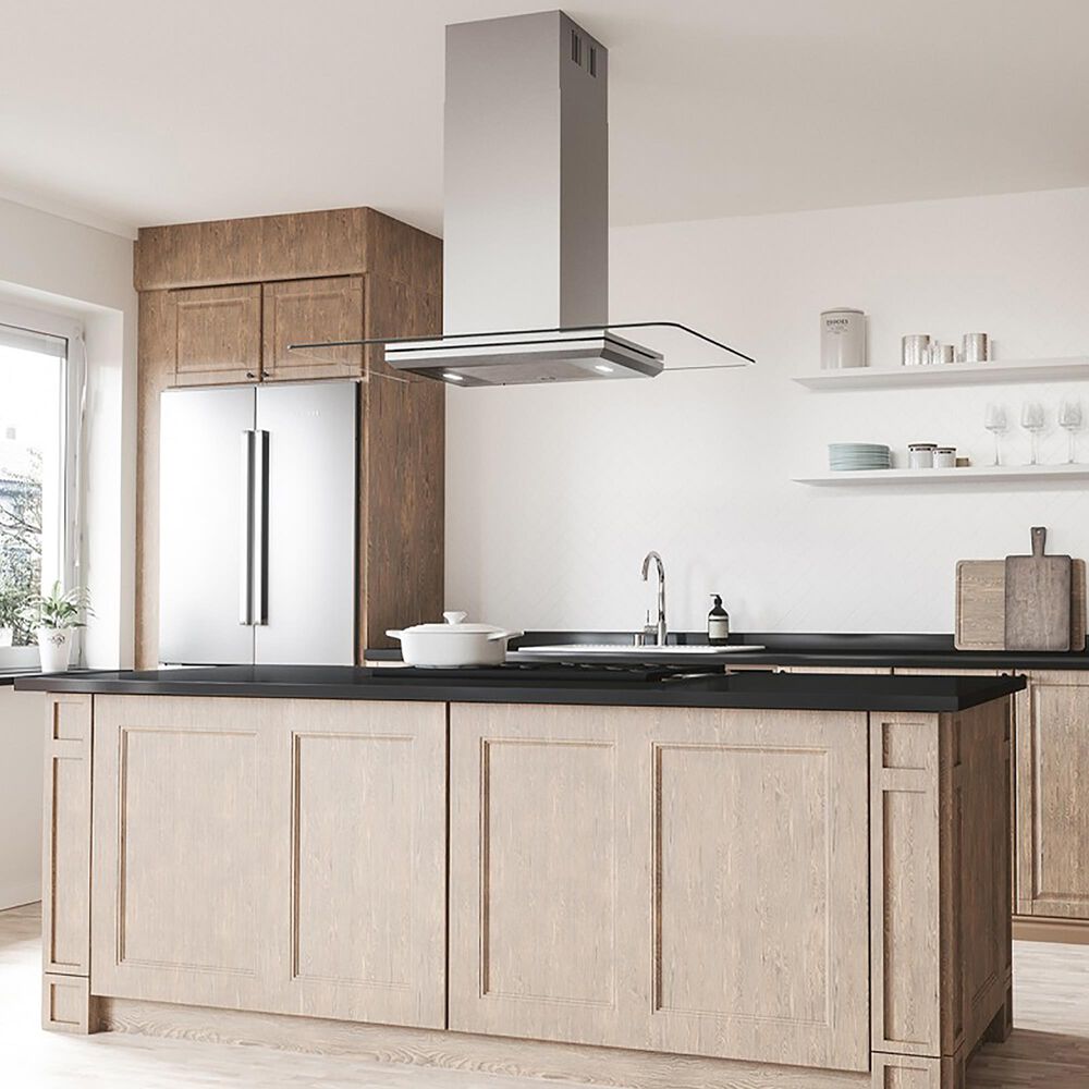 Zephyr 42" Verona Color Changing Island Mount Range Hood in Stainless Steel, , large