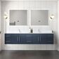 Lexora Home Geneva 84" Double Bathroom Vanity in Navy Blue with 2 cm White Cultured Marble Top and Rectangular Sinks, , large