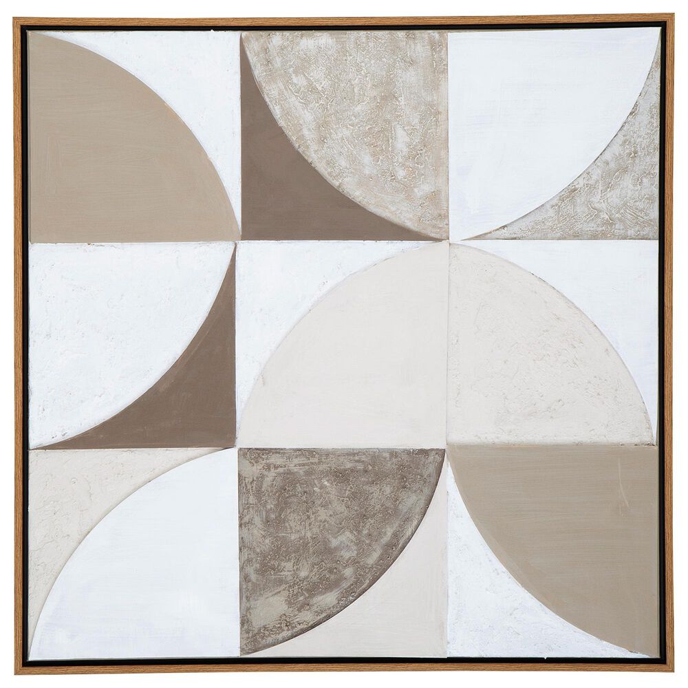 Ashley Harelman 40" x 40" Wall Art in Tan, Taupe and White, , large