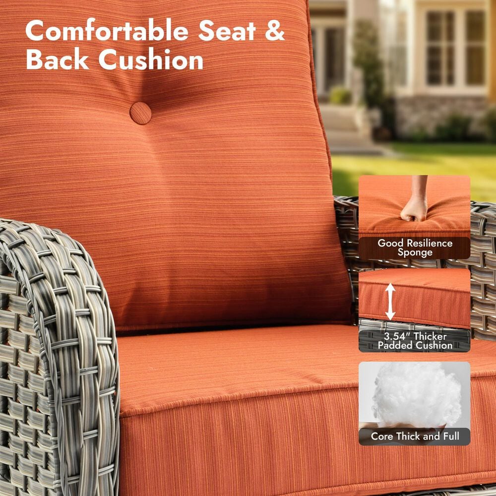 HOMLUX 3-Piece Patio  Conversation Set  in Orange, , large