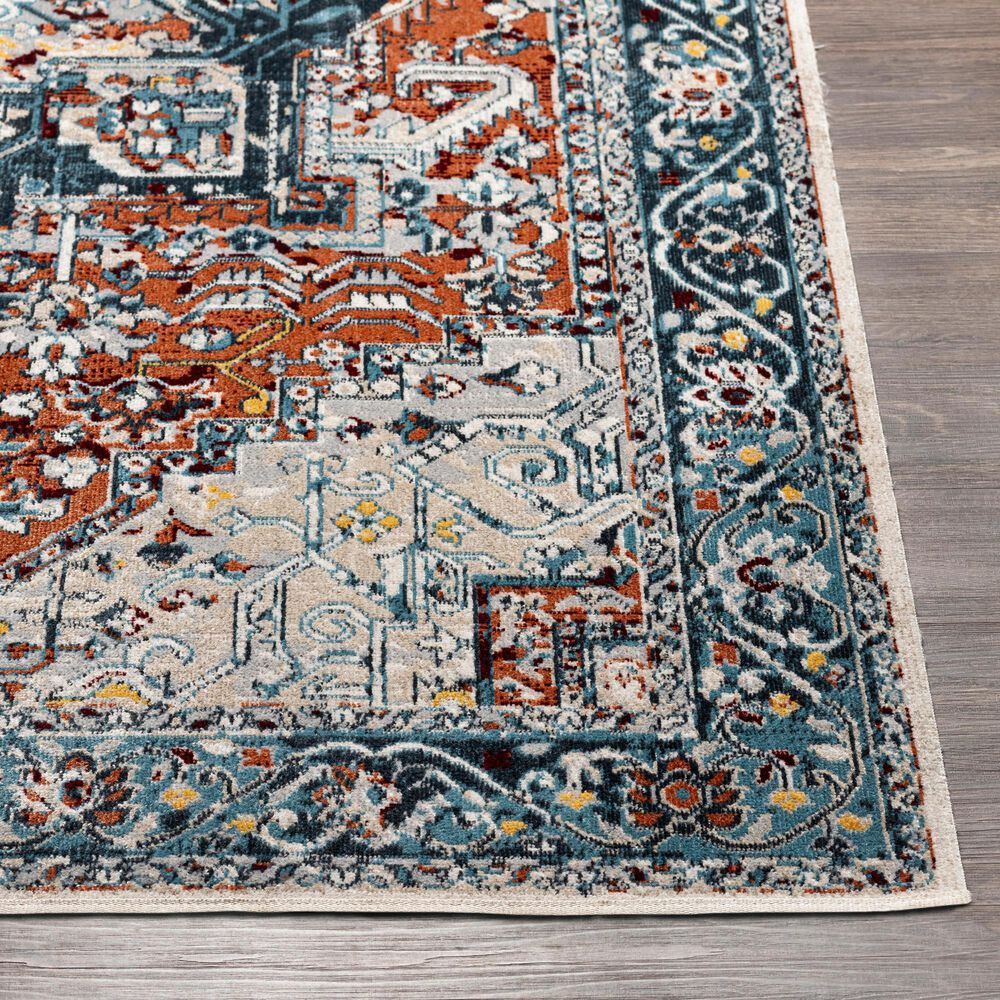 Surya Lavadora 7&#39;10&quot; x 10&#39; Ink Blue, Brick Red, Mustard, Gray, Light Beige and Cream Area Rug, , large