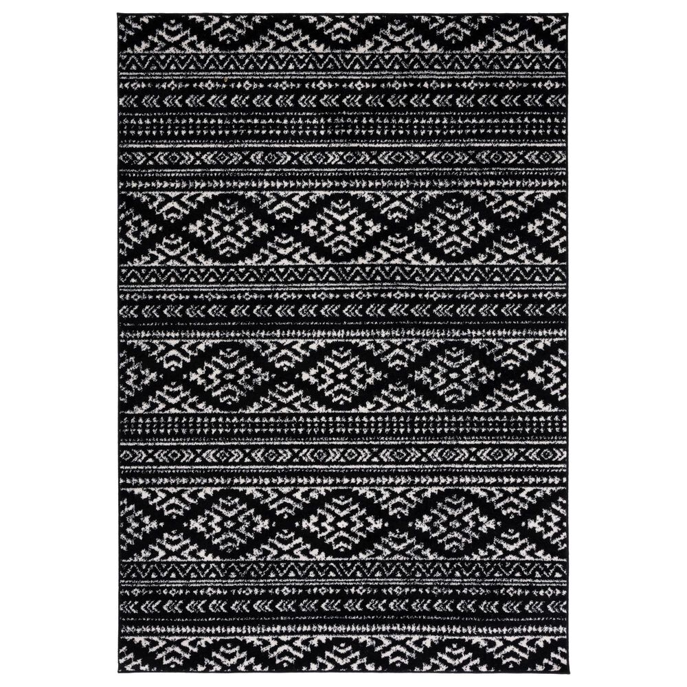 Safavieh Tulum 5"3" x 7"6" Black and Ivory Area Rug, , large
