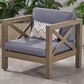 Hearth and Haven Brava Outdoor Club Chair with Dark Gray Cushion in Grey, , large