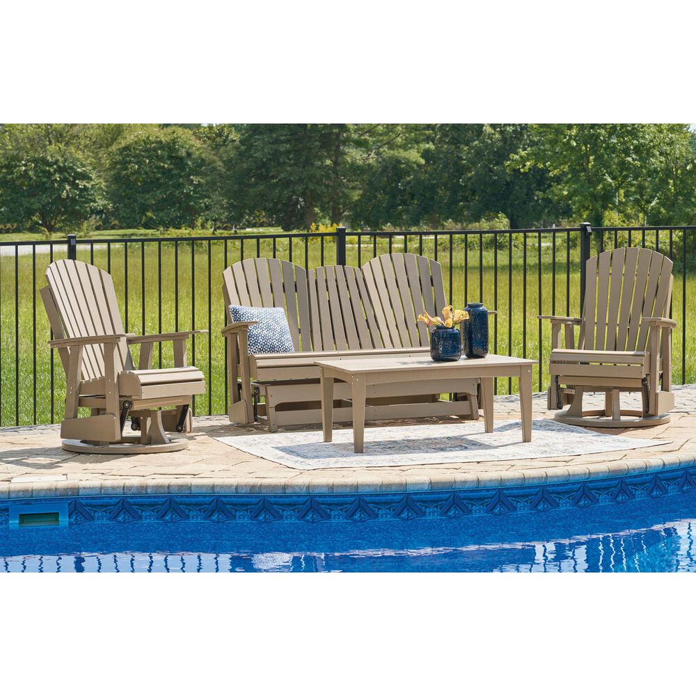 Ashley Hyland Wave Patio Glider Loveseat in Driftwood, , large