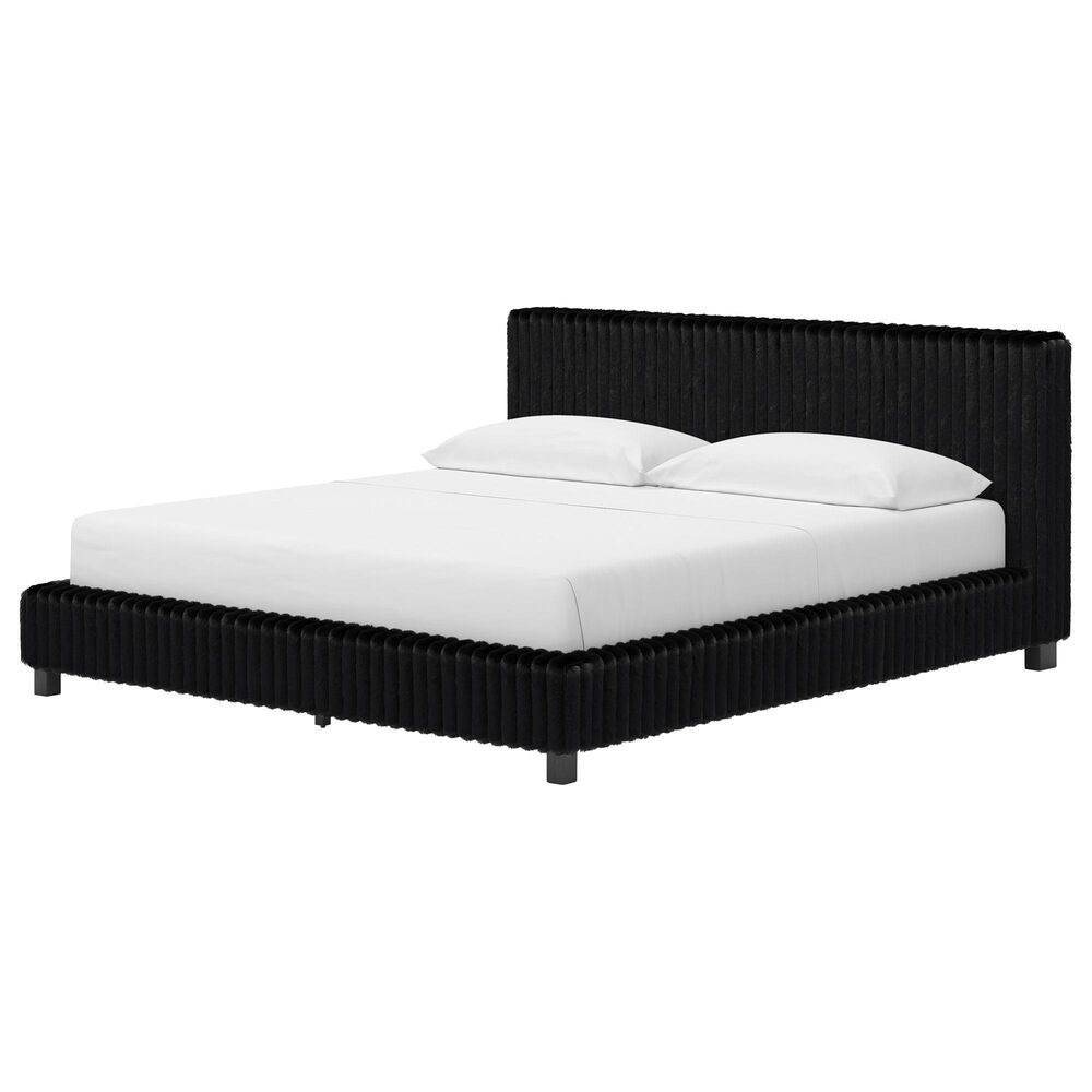 Ashley Zuraleus 4-Piece California King Upholstered Platform Bedroom Set in Matte Black, , large