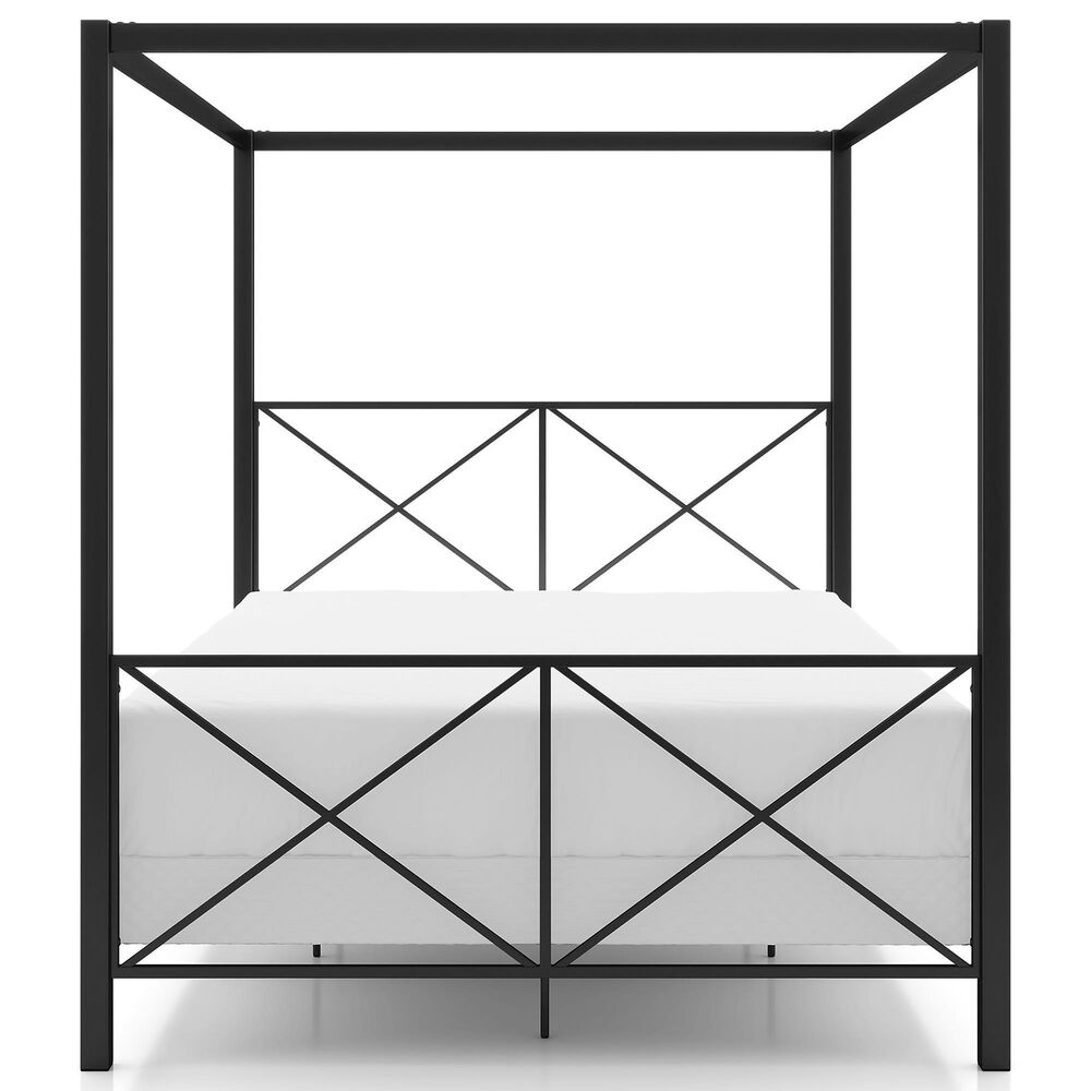 Furniture of America Rosadale Queen X-Cross Canopy Bed in Black, , large