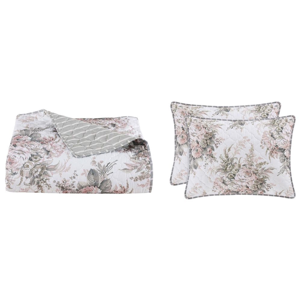 J. Queen New York Estelle 3-Piece Full/Queen Quilt Set in Blush, , large