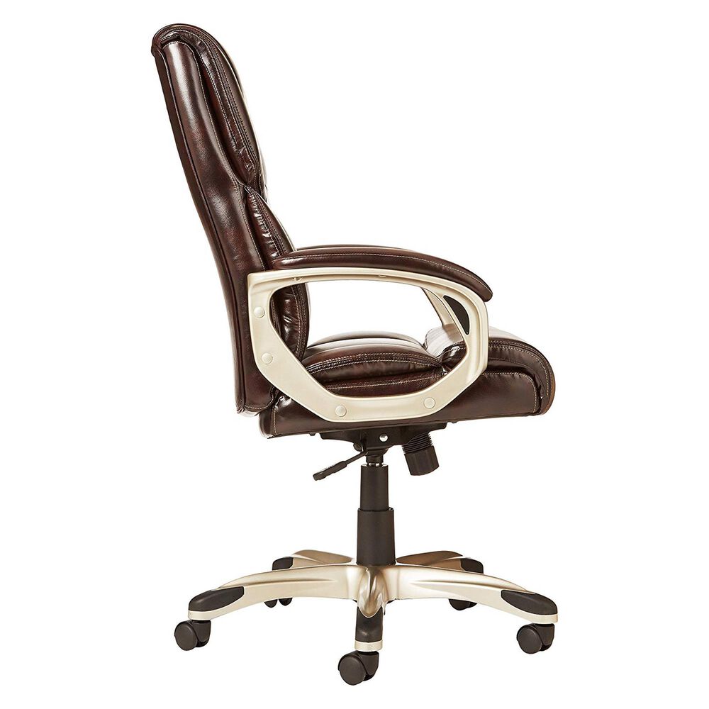 Global Seating Bonded Leather Executive Chair in Brown, , large