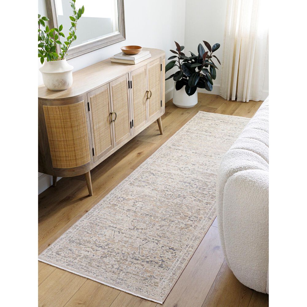 Surya Once Upon a Time Light Gray, Gray, Ivory, Tan and Light Brown 2'11" x 9'10" Runner, , large