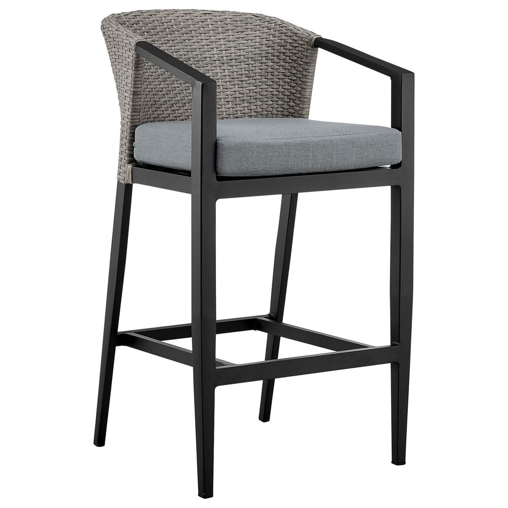 Armen Living Aileen Patio Bar Stool in Dark Gray, , large